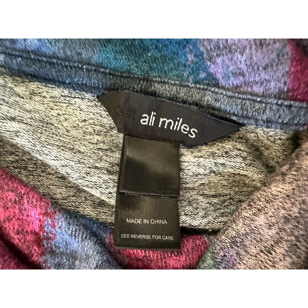 Ali Miles Cowl Funnel Neck Tunic Top Sweater Multicolor Abstract - Size XL - Picture 11 of 11